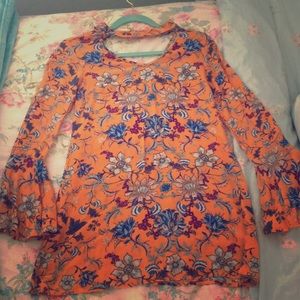 Long sleeve flowy floral dress